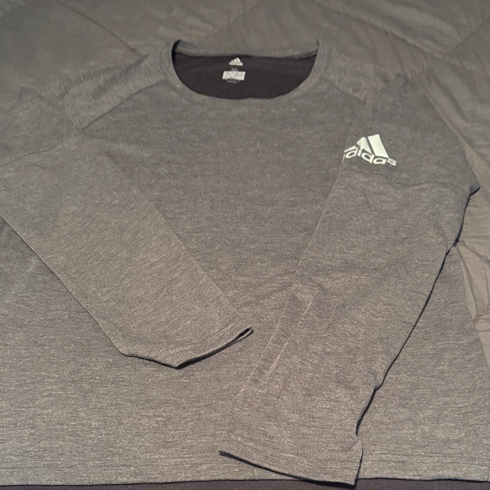 Adidas Women’s Heather Gray Long Sleeve Tee